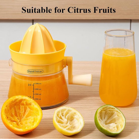 Sapcentrifuge-slowjuicer-Juicer-Fruitpers-Handheld-500 ml-Eenvoudig handmatig ontwerp- Kan gebruikt worden om citrus- en citroensap uit te persen van Merkloos — afbeelding 4