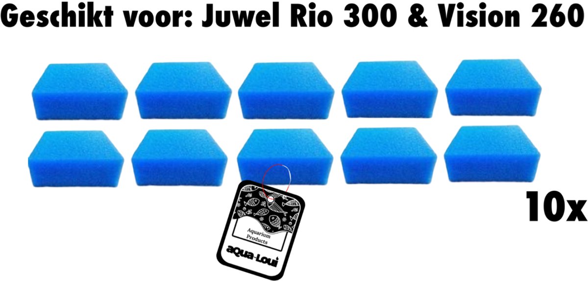 Aqua-Loui® - Filterspons Fijn - Geschikt voor Juwel - Large (L) - Geschikt voor Bioflow 6.0 - Intern filtersysteem - Aquarium - Geschikt voor Juwel: Rio 300 & Vision 260 - 10 Stuks