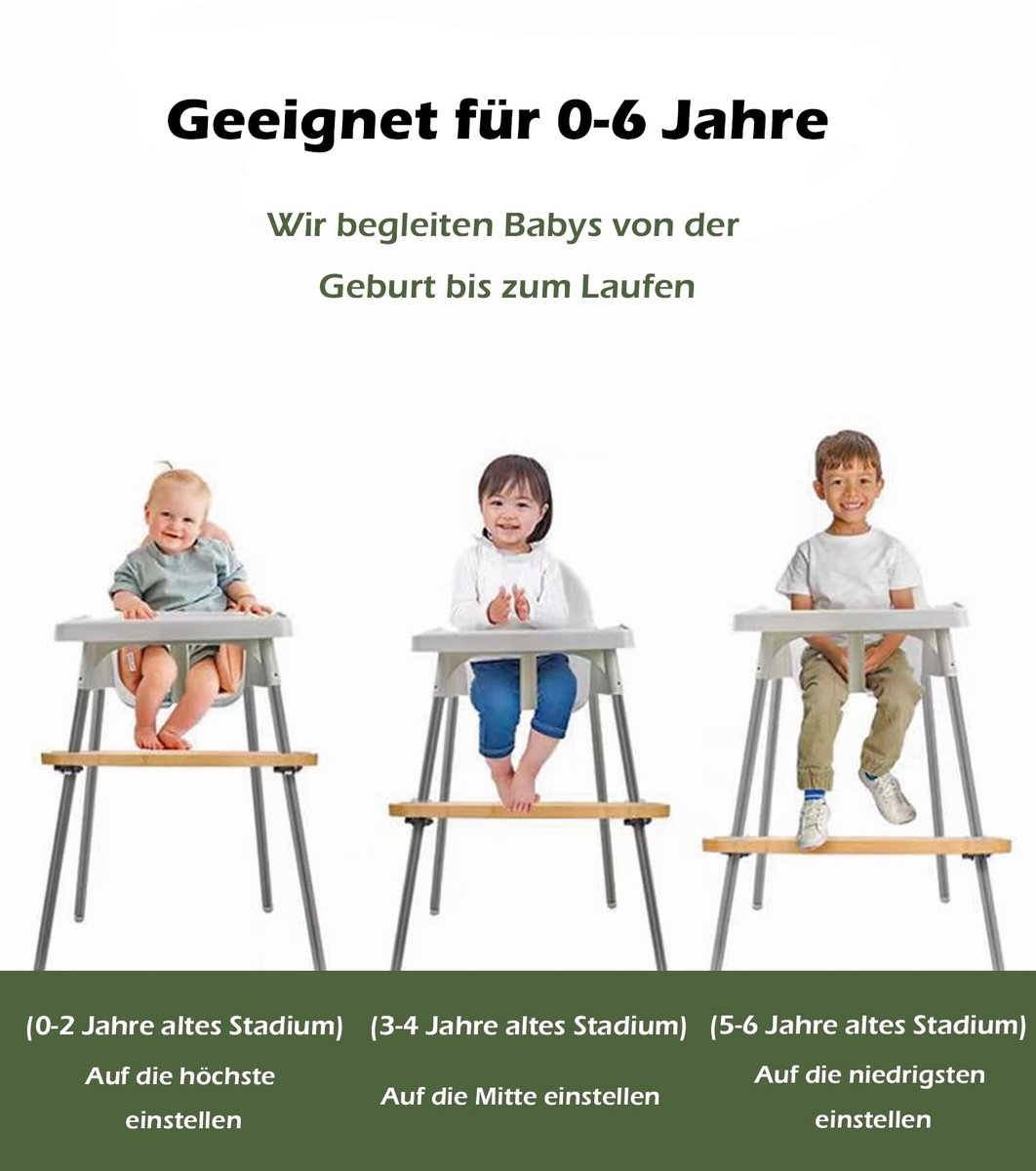 T TAKONE Voetsteun voor Ikea Kinderstoel - Verstelbare Voetsteun voor Kinderstoel met Rubberen Ring - Accessoire voor Kinderstoel Compatibel met de IKEA Antilop Kinderstoel – foto 6