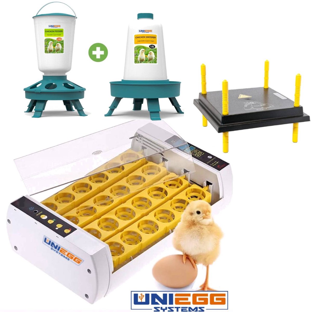 UniEgg® Luxe Broedmachine 24A Broedpakket | Automatisch keersysteem | Geschikt voor 24 Eieren - Draait de eieren om - Volledig automatisch en inclusief waterdispenser - Automatische temperatuurregelaar | met Nederlandse handleiding