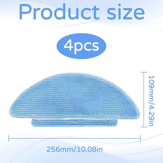 4 stuks wasbare reinigingsdoekjes - wisserdoeken - reserveonderdeel voor robotstofzuigeraccessoires - super zachte microvezeldoek met kwast - wasbare microvezel dweilpad en schoonmaakaccessoires van Merkloos	 — afbeelding 2