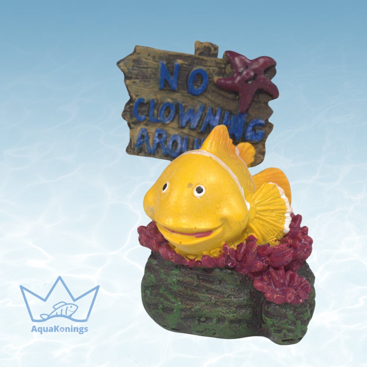 AquaKonings - Aquarium decoratie - Ornamenten - No clowning vis - 5.5x5x8