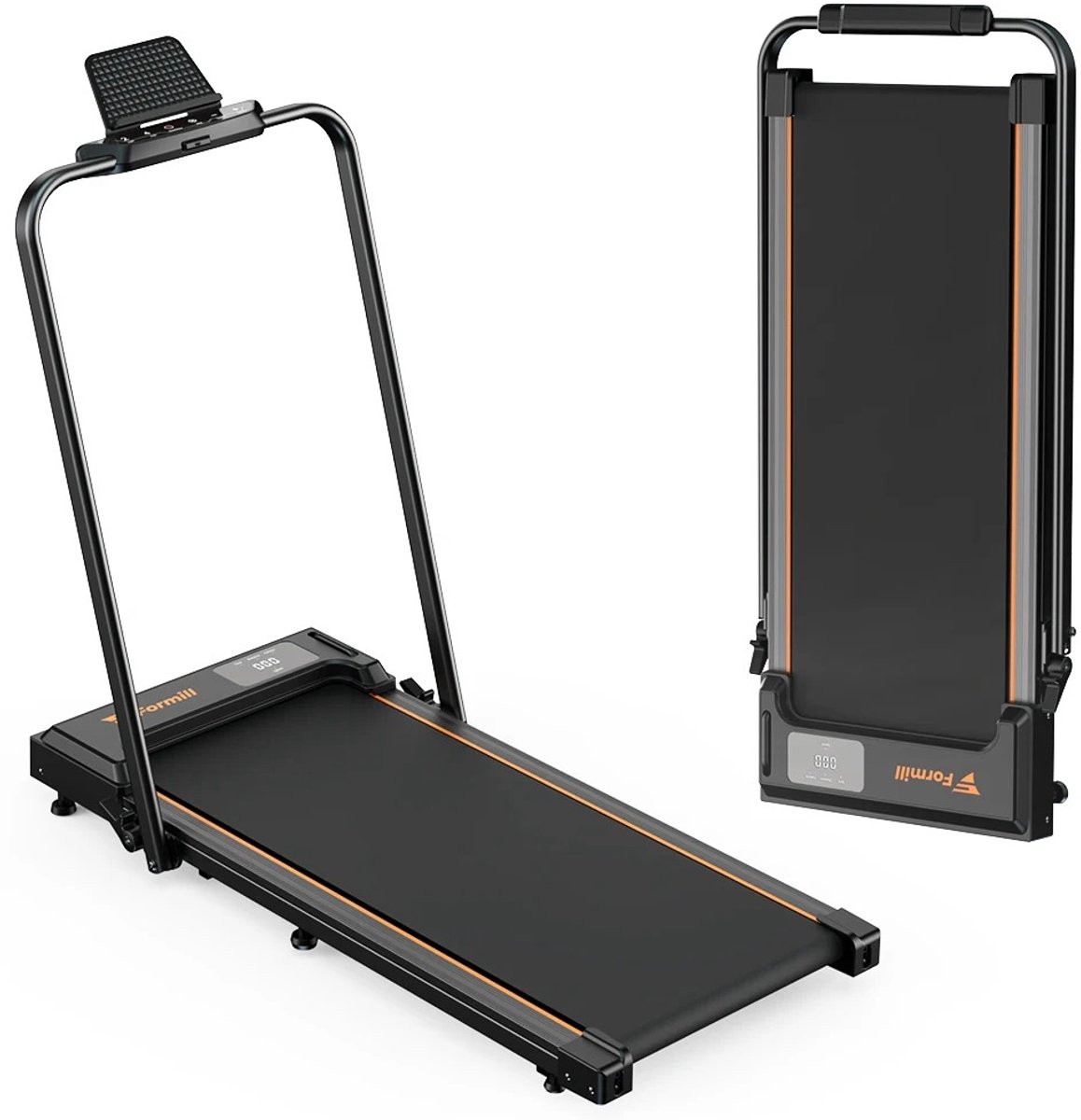 Formill - FT51 2-in-1 Loopband – Leuning - Fitness – Treadmill - Tot 10 km/u – Inklapbaar - Opvouwbaar -LCD Display - Geen Installatie Nodig – Thuisfitness Zonder Gedoe