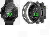 Étui TPU Strap-it (transparent - Zwart) + protection d'écran - Compatible avec Garmin Forerunner 55 - Étui de protection - Protection d'écran - Protection aux chocs et durable - Pack