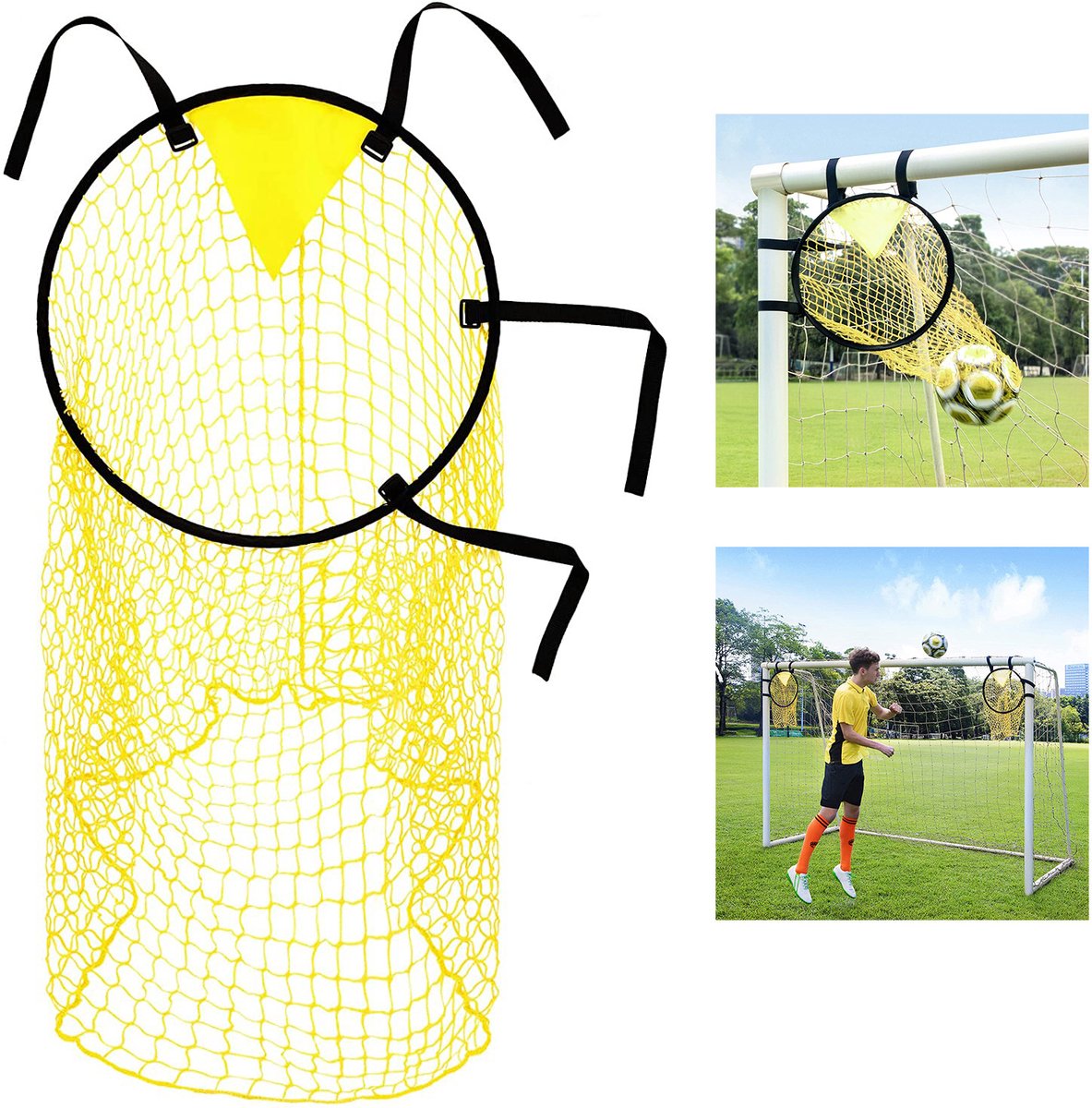 Voetbalnet - voetbaldoelnet - voetbal spullen - 45*60cm - Accessoires & Spullen voor Training - Trainingsmateriaal - Stuitbaltrainer - Verstelbaar - voetbal training - Voetbal Doel Netto - Geel