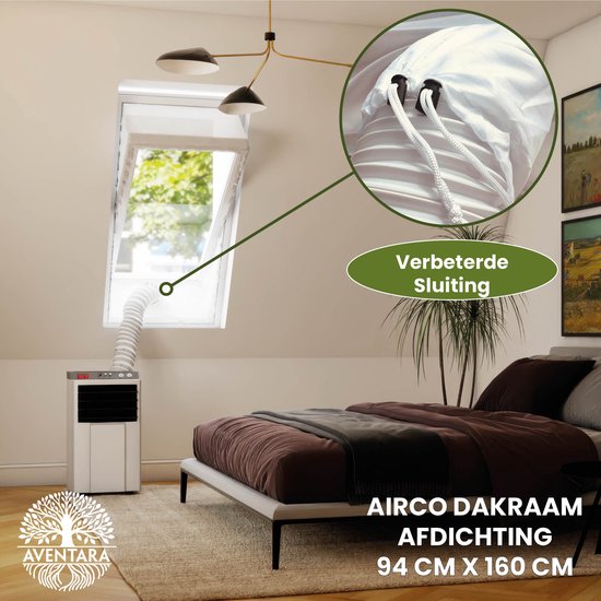 Airco Dakraam Afdichting 94×160 cm – Geschikt voor Velux PK10, Fakro, Optilight – Raamafdichtingskit Slang Afsluiter