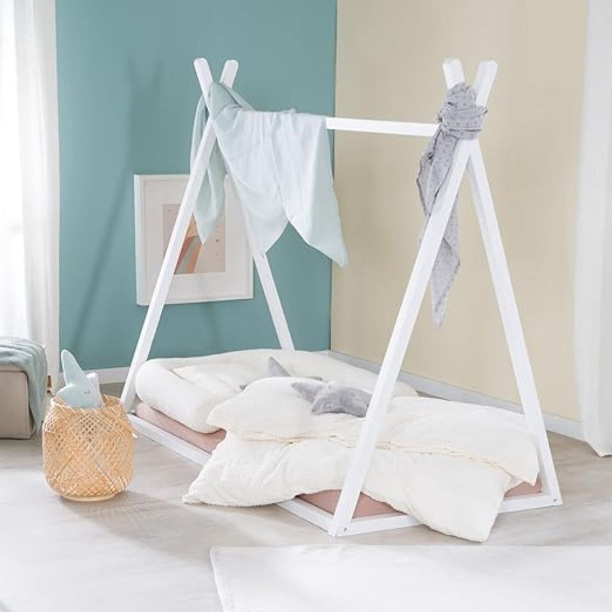 Thuys – Grondbed – Huisbed – Bed – 146cm x 80cm x 128cm – Wit