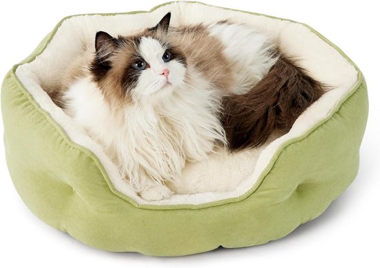 Goodivery ® Wasbaar kattenbed, slaapstoel voor katten of kleine honden - Lichtgroen 51 x 48 x 15 cm