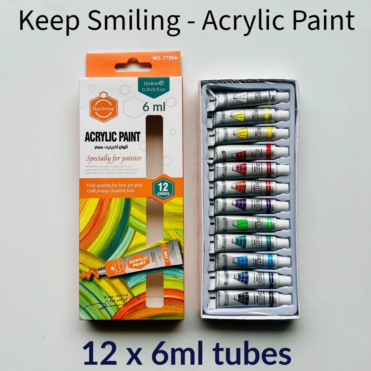 Acryl verf - set 12 kleuren - 12 ml