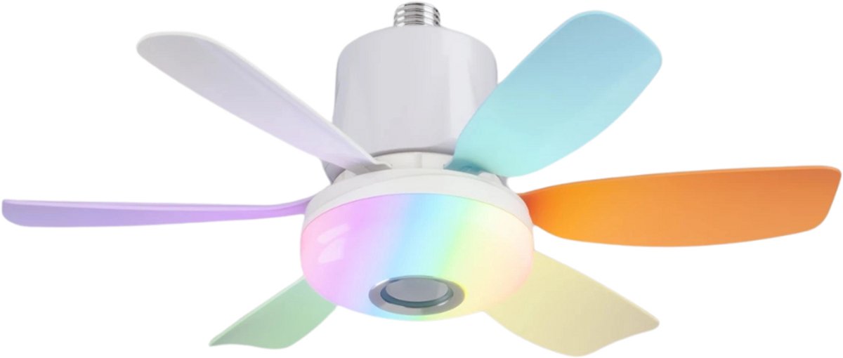 Nivard Plafondventilator - Met Verlichting - Plafond Ventilator - Met Lamp - Plafonniere Met Ventilator - Met Licht - Kleur - 47cm