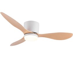 Bovista Plafondventilator - Met Verlichting - Plafond Ventilator - Met Lamp - Plafonniere Met Ventilator - Met Licht - Hout - 105cm
