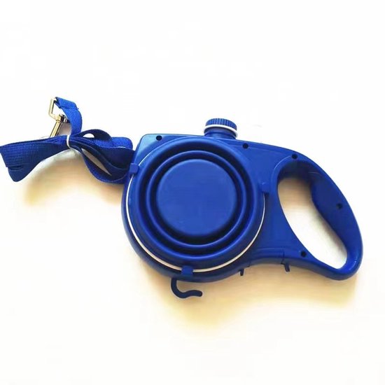 ZOLUX Hondenriem Bivouak verstelbaar, lichtgewicht met opbergstrap - Blauw - 2 m x 2,5 cm