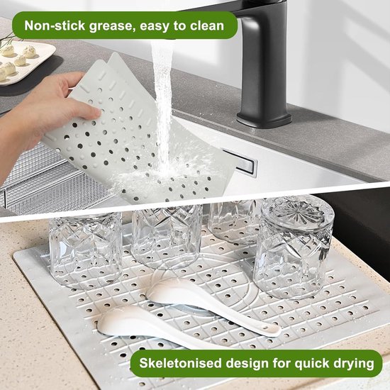 Gootsteenmat, siliconen gootsteenbeschermmat, antislip