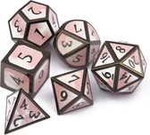 Top Dice™ - 7 Metalen Dobbelstenen Dungeons & Dragons – Blauw/Paars met Zilver – Polydice set TRPG