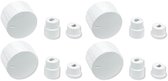 Universele knoppenset voor gaskookplaat - wit - | Set van 4 stuks | Kunststof knoppen met universele bevestigingsadapters | Past op de asjes van meest voorkomende gaskookplaten | Multaparts® huismerk
