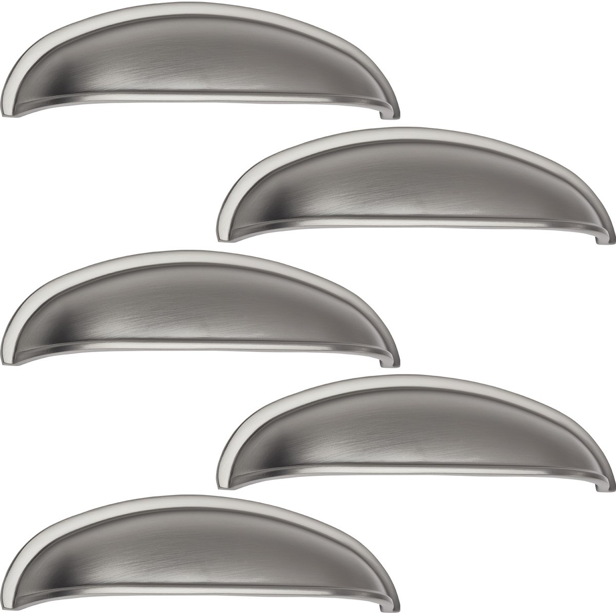 5 stuk Schelpgreep NICK roestvrij staal look mat BA 96 mm deurklink commode handgrepen doo
