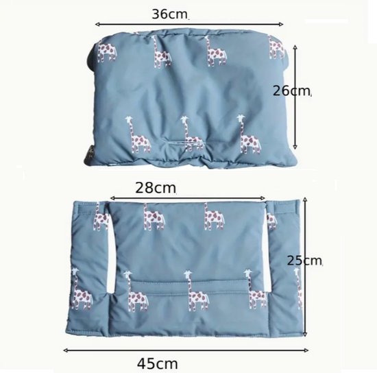 Stoelverkleiner giraffen - kussenset giraf - stoelverkleiner giraffe voor stokke tripp trapp - kinderstoel verkleiner - stoel kussen van Merkloos — afbeelding 2
