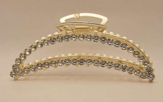 Haar In Stijl® Noor Serie - Gouden Haarsteek In De Vorm Van Een Veer Met Kristallen Steentjes Haarsteker Haarpin Goud Diamantjes Dames Haaraccessoires Haarversiering Voor Feest Bruiloft Verloving