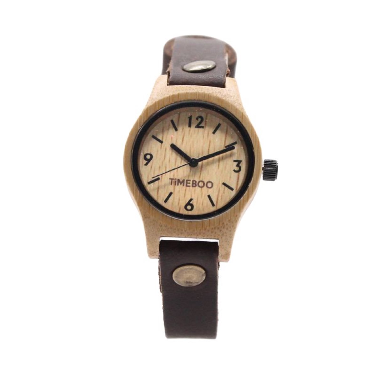 Timeboo horloge Small | Bamboe houten horloge | dames - leer - brown