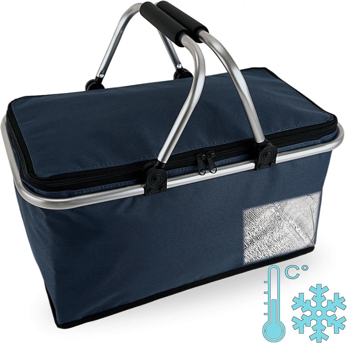 Geïsoleerde picknickmandtas - 30L opvouwbare campingkoeler - thermische doos voor stranddagtrip - outdooractiviteiten - reizen