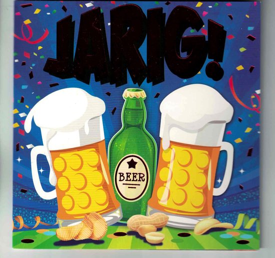 Wenskaart - muziekkaart - pop-out wenskaart - kaart met muziek - biertje - verjaardag - van harte gefeliciteerd - jarig - proost