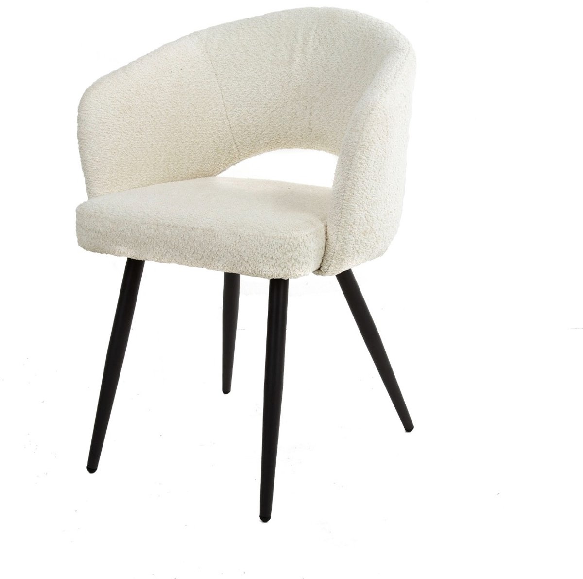 AnLi Style Armstoel boucle salon - wit - set van 2