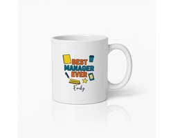Best Manager Ever Gepersonaliseerde Mok – Koffiebeker met Naam – Bedankcadeau voor Leidinggevende, Manager of Teamleider