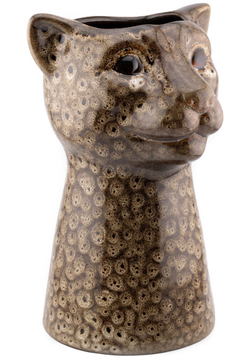 homebound by ky Aardewerk vaas luipaard speckled | bloemenvaas | vaas luipaard Bruin