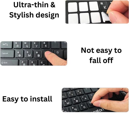 Autocollants de clavier ultra fins et stylés, faciles à installer et qui ne se détachent pas facilement.