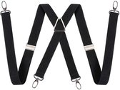 Adult-sized metal plate cross-strap with hook-and-loop fastening, trouser strap, suspenders.