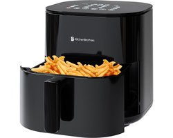 KitchenBrothers Airfryer XL - 5L - 2000W - PFAS-Vrij - Heteluchtfriteuse - Dual Heating - 80ºC tot 200ºC - 8 Kookprogramma's - Zwart