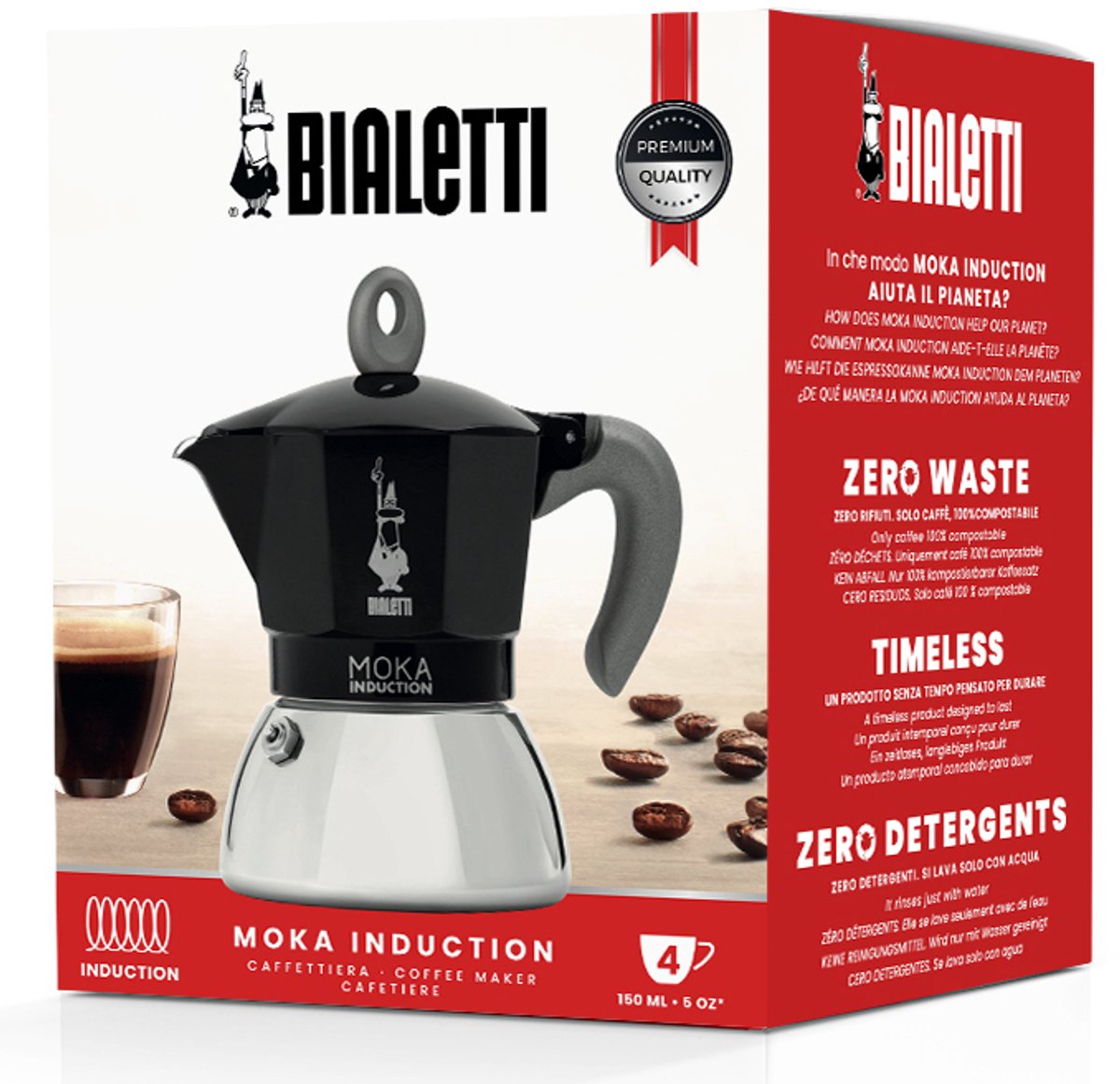 IBILI - Indubasic express koffiezetapparaat, 4 kopjes, 185 ml, RVS