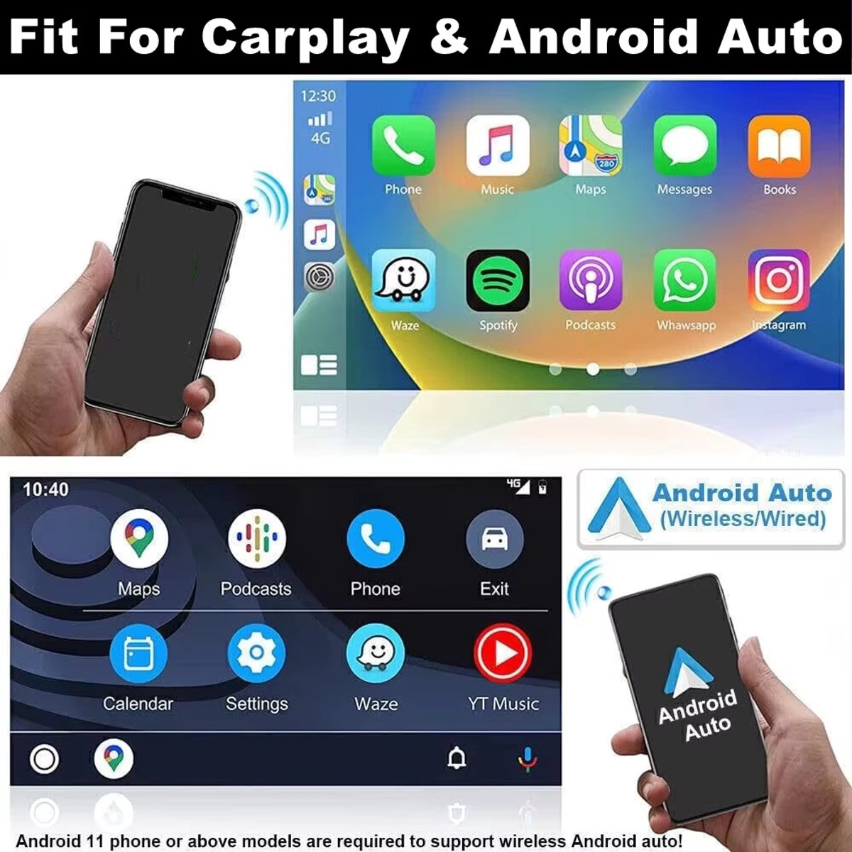 Bluetooth autoradio - Android 15 GPS-navigatie 2+32G voor T6 Transporter Multivan 2016-2022. Ingebouwde draadloze CarPlay, Android Auto, 9-inch scherm met Bluetooth, wifi, FM/RDS + AHD achteruitrijcamera/microfoon.