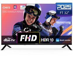 CHiQ LF32FT - Smart TV 32 Inch - Full HD - Metalen Randloos - Google TV - Dolby Audio - HDMI - 2025 Nieuw