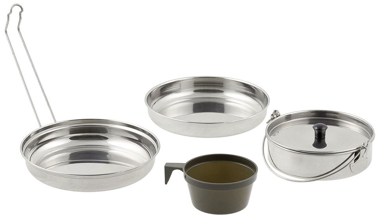 Mess kit / kookset, roestvrij staal, 5-delig
