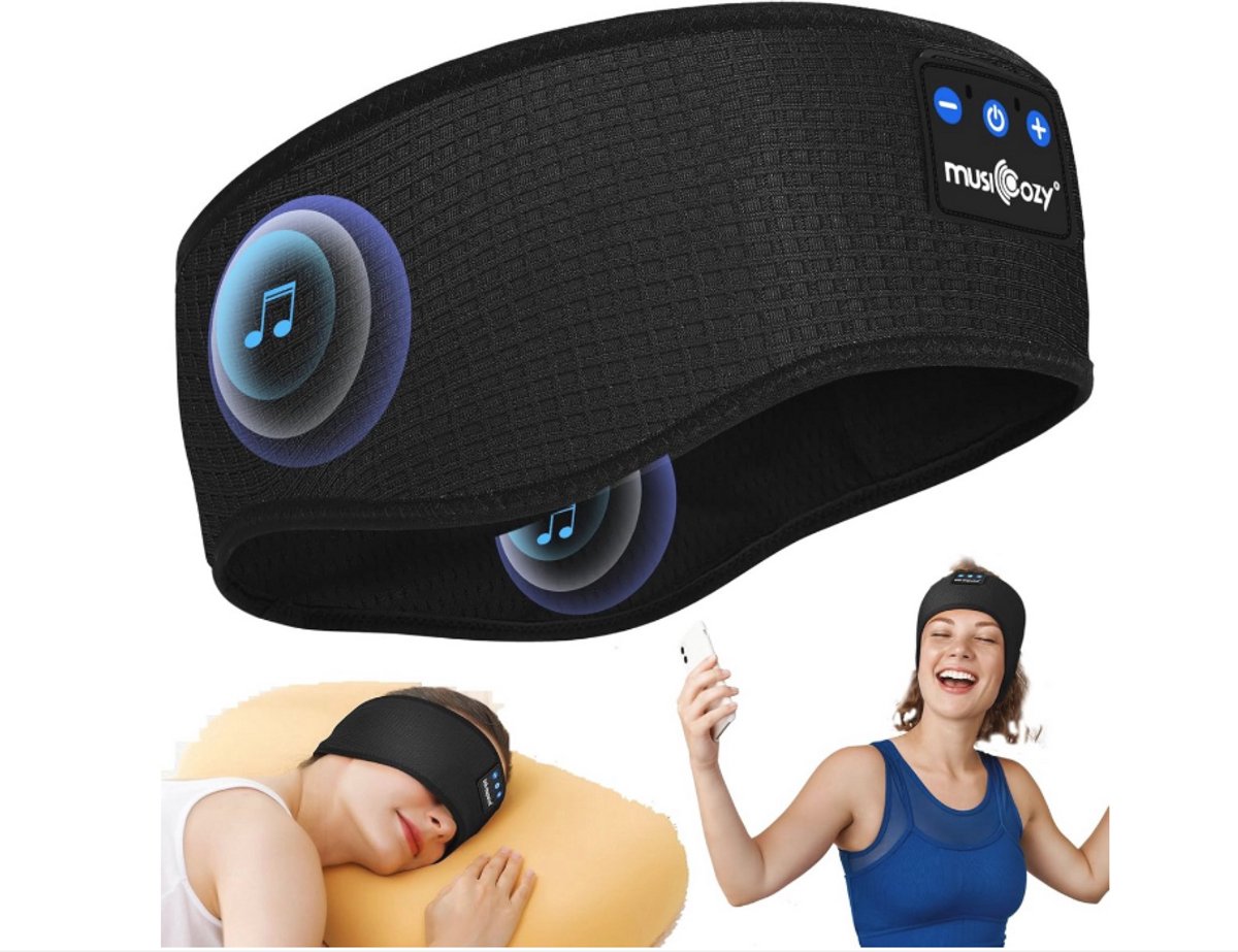 WNHB® Draadloze Slaap Hoofdband met Bluetooth en HD Geluid - 3-in-1 Sporthoofdband Slaapmasker en Hoofdtelefoon - Voor Slaap Sport en Meditatie