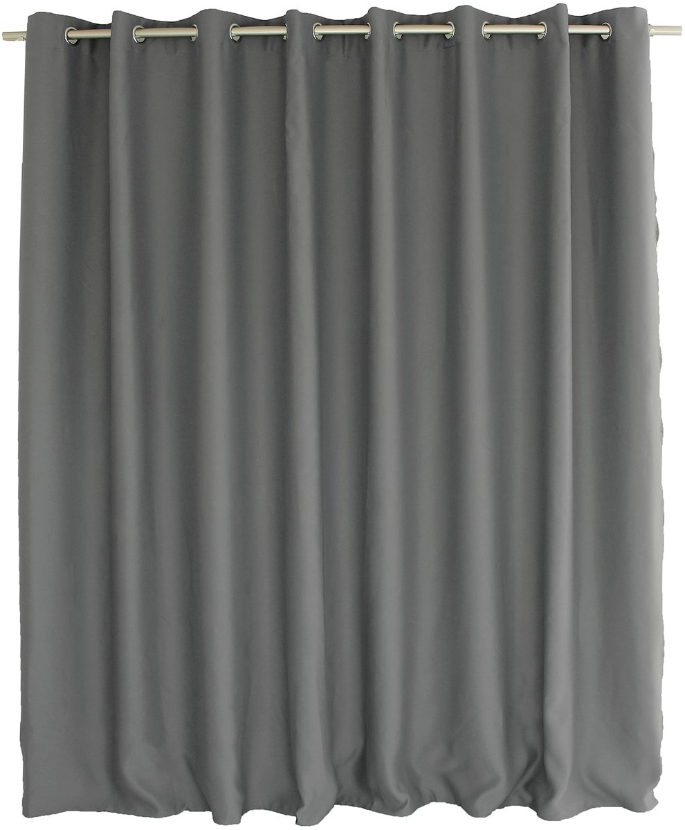Unyqoos Extra Lange Grijze Verduisteringsgordijn Met Zilverkleurige Ringen Voor Elke Ruimte 300 x 240 cm grijs