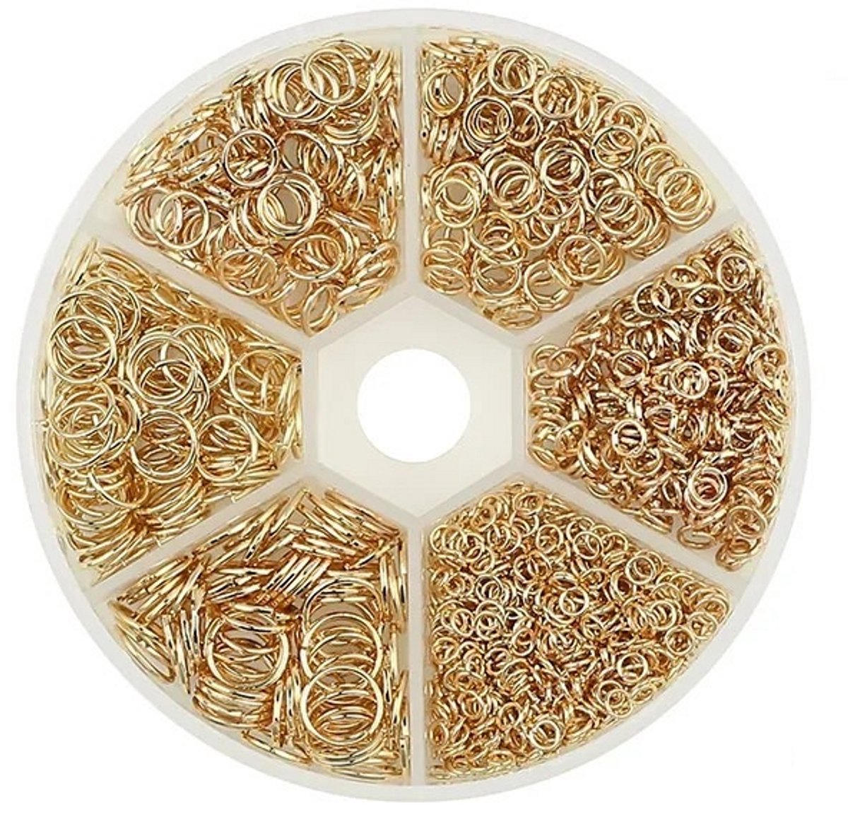 Sluitingen Sieraden Set - 880 Stuks - Ringetjes - KC Goud - 6 Maten - Kasey