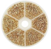 Sluitingen Sieraden Set - 880 Stuks - Ringetjes - KC Goud - 6 Maten - Kasey