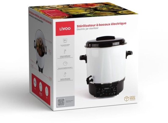 elektrische potsterilisator met kraan en timer 27l 1800w - domoclip - dom334 — afbeelding 4