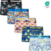 GIANVAGLIA® 5-Pack Dames Onderbroek Katoen - Boxershorts - Zacht Katoen - Animal Fiesta Printjes - Maat M 8807