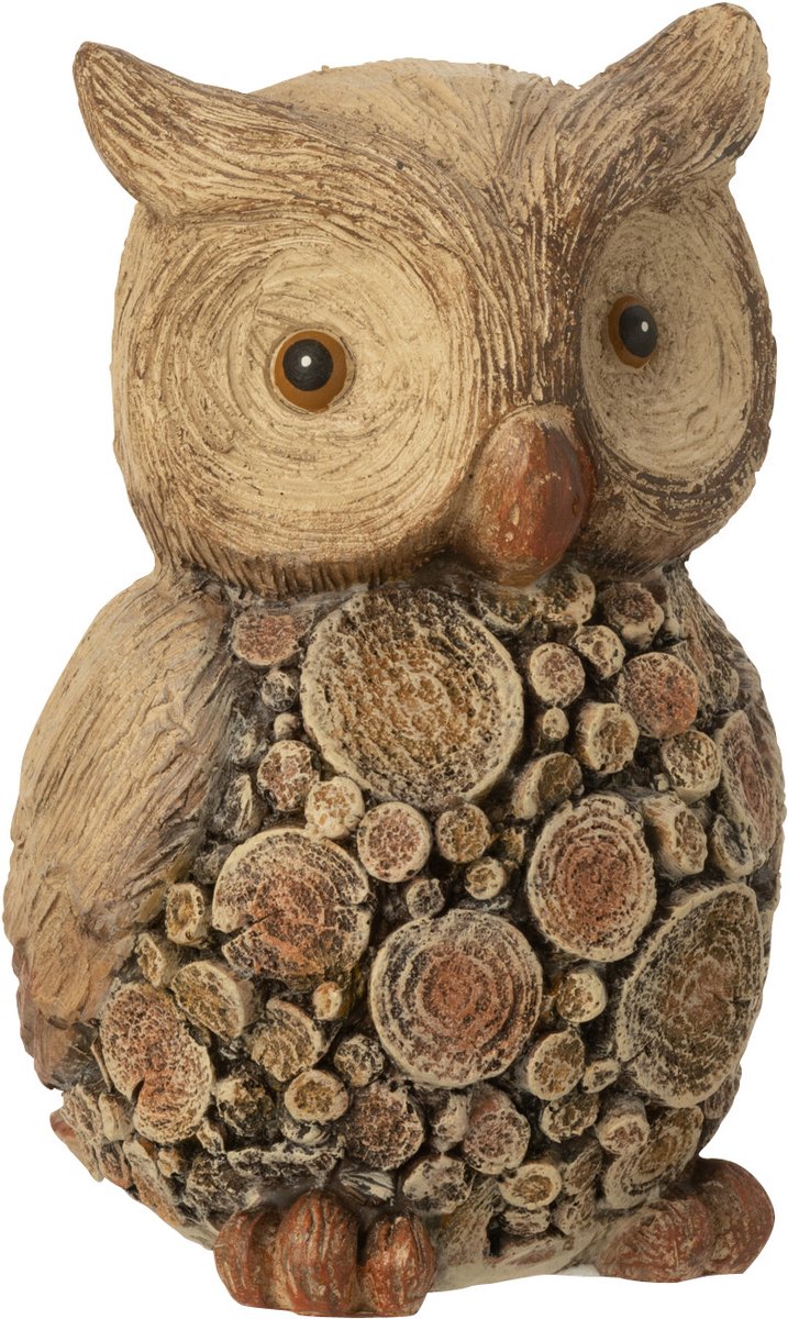 J-Line figuur Uil - hout - polyresin - naturel - small