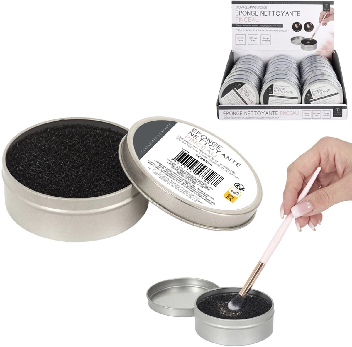 Make-up borstel reinigingsspons - make-up