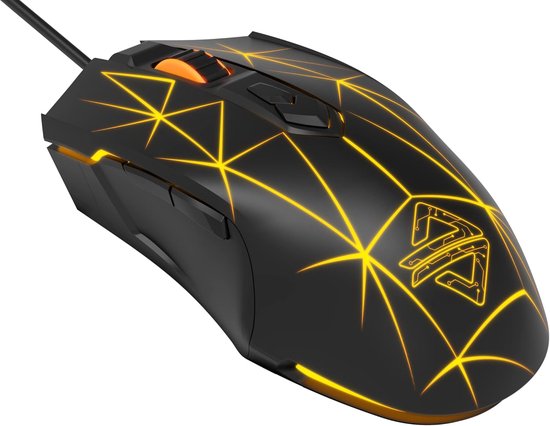 Coopi - Bekabelde RGB Gaming Muis - 2500 DPI-7 Knoppen-Ergonomisch-LED Backlight-PC/Mac/Linux - Star Zwart