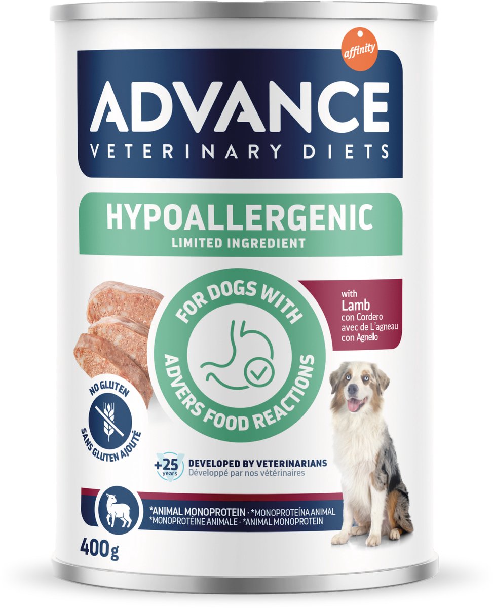 6×400 gr Advance veterinary diet dog hypoallergenic lamb hondenvoer 6×400 gr Advance veterinary diet dog hypoallergenic lamb hondenvoer