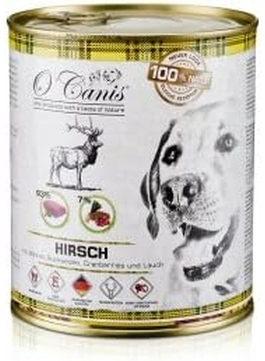 O'canis O'Canis - Natvoer Hond - Hert met Boekweit & Cranberry - Hypoallergeen - 12 x 400g