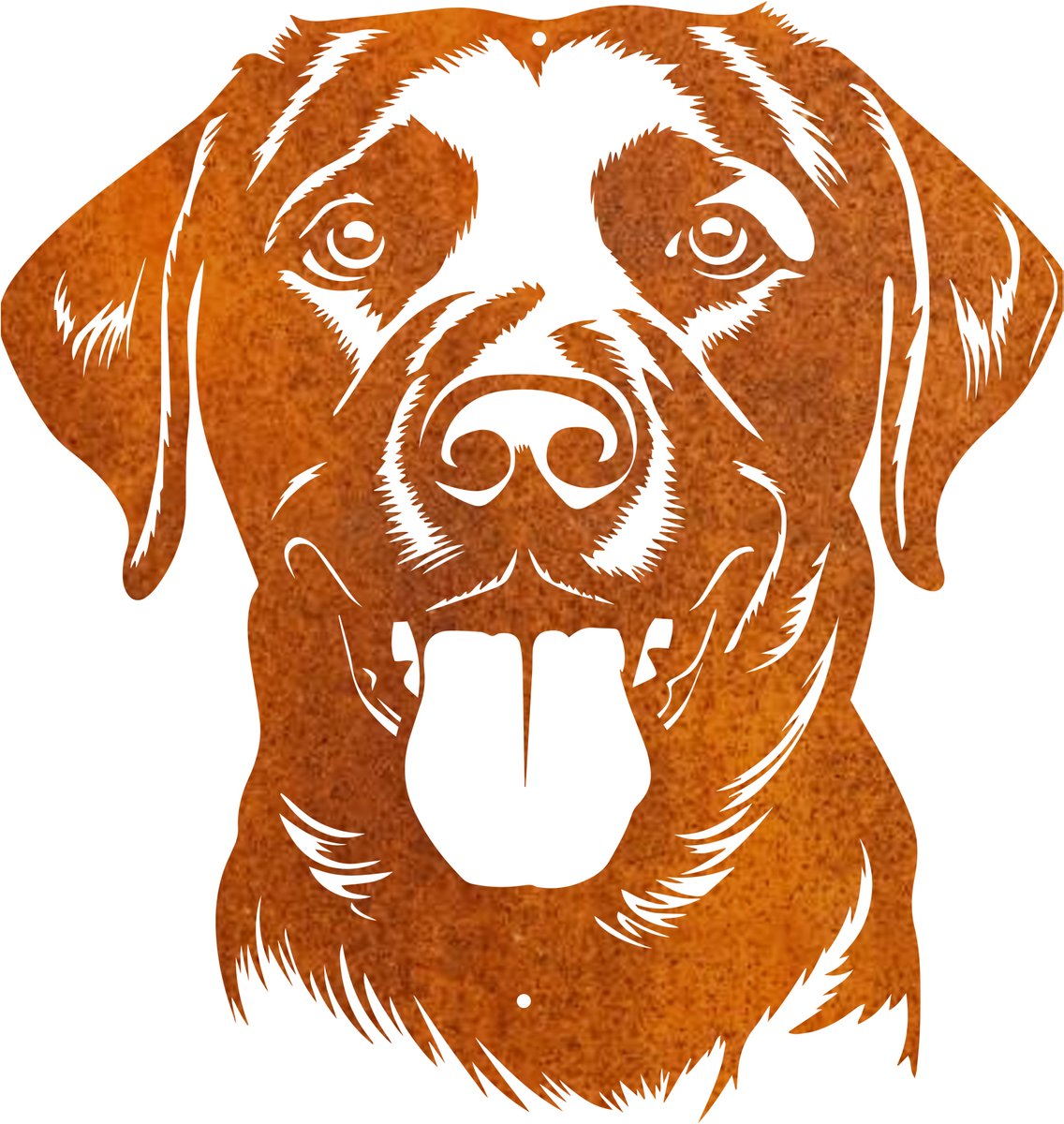 Labrador Kop Wanddecoratie – Metaal Silhouet voor muur – Cortenstaal – Cadeau voor Tuinliefhebber – Muurdecoratie – Voor hondenliefhebber - Steelhouet -