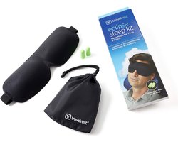 Travelrest Tranquility Slaapmasker met Oordopjes en Draagtas voor Thuis of op Reis – Vliegtuig Slaapmasker, Oogmasker voor Mannen en Vrouwen – Verstelbare Bandjes