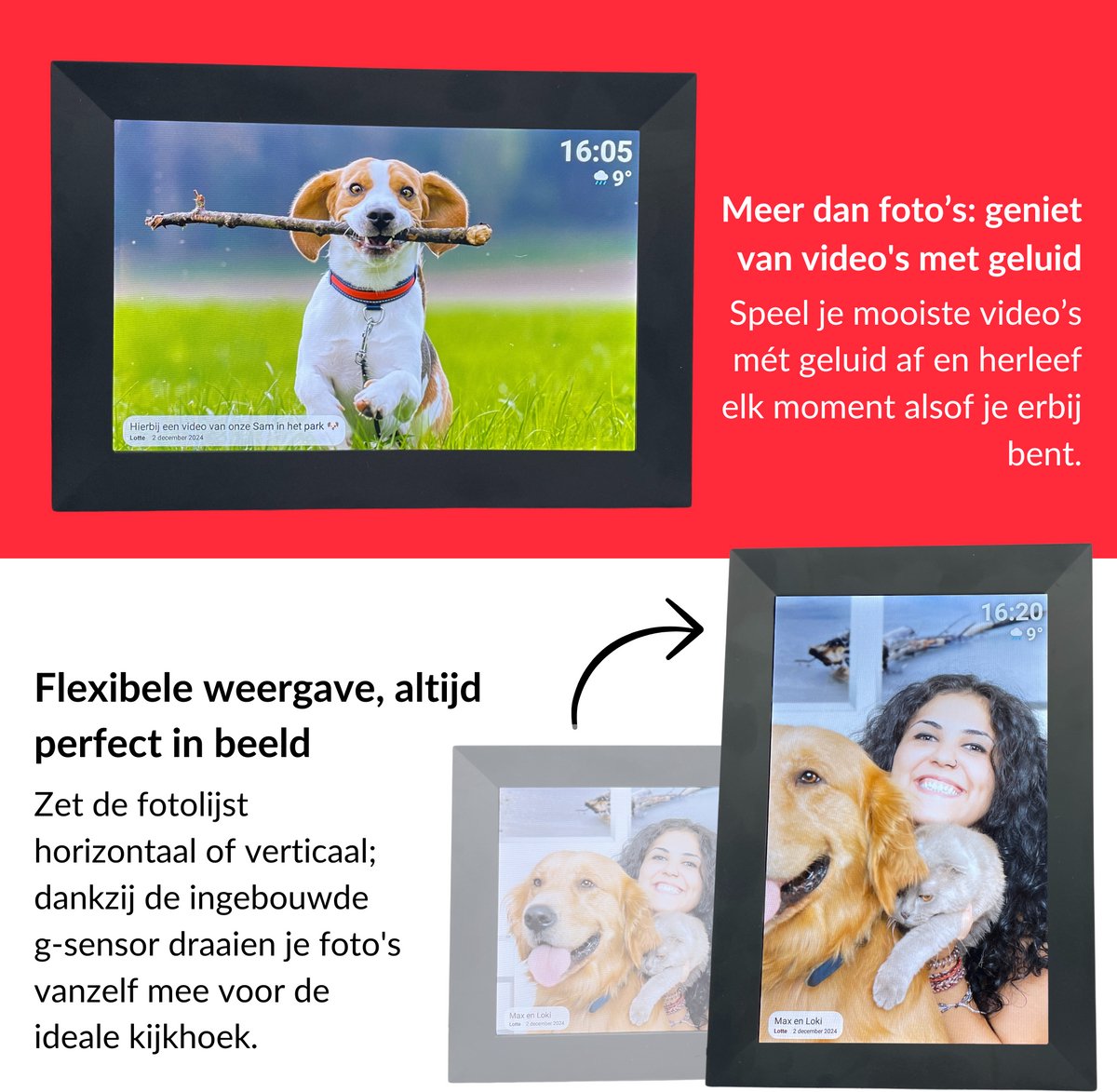 UMBRION Digitale Fotolijst - Draadloos - 32GB thumbnail 4