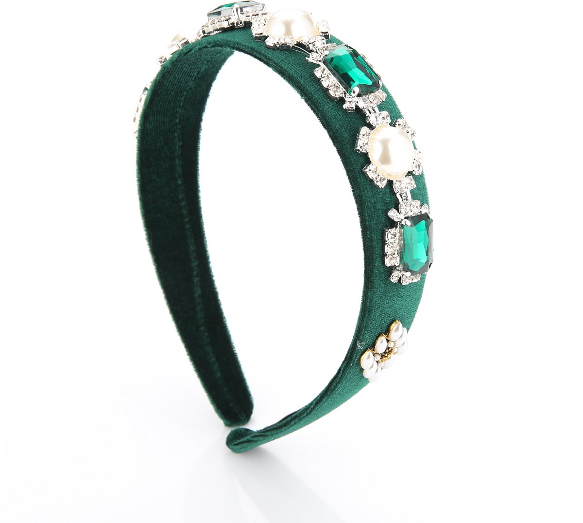 Haardiadeem - Groen - Parels Strass en stenen luxe - cadeau tip